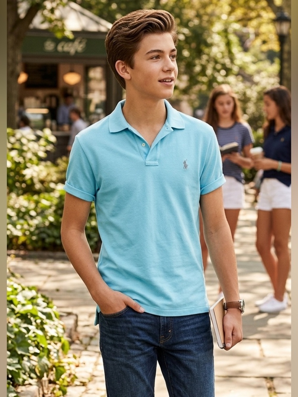 Ralph Lauren Light Aqua Polo Shirt with Embroidered Pony
